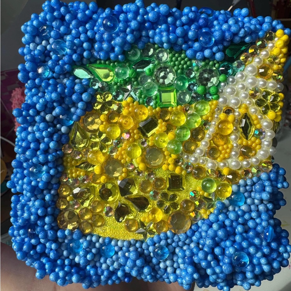 Colorful Beaded and Gemstone Art Piece